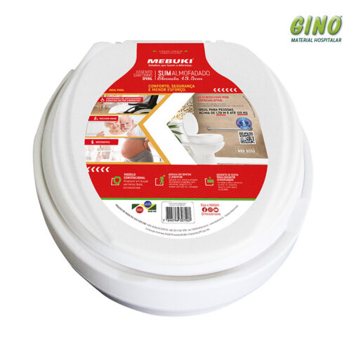 Assento Sanitário Elevado Oval com Almofadado 13,5 Mebuki