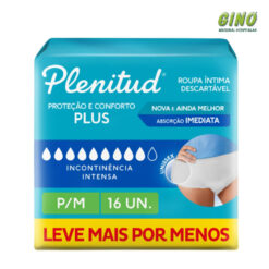 Roupa Íntima Descartável Unissex Plenitud Plus P/M Absorção Intensa 16 unidades