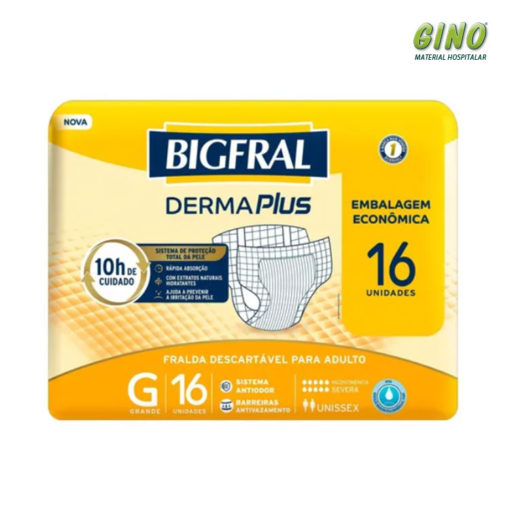 Fralda Bigfral DermaPlus G com 16 unidades